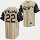 Any Size Dodgers #22 Clayton Kershaw City Cool Baseball Jersey Brown
