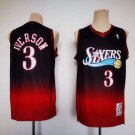 Men's 76ers #3 Allen Iverson Retro Jersey Gradient Color