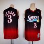 Men's 76ers #3 Allen Iverson Retro Jersey Gradient Color