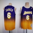Men's Lakers #6 LeBron James Retro Jersey Gradient Color 2023