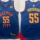 Men's Denver Nuggets #55 Dikembe Mutombo Statement Jersey Blue
