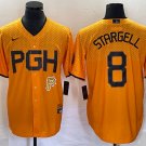 Men's & Youth Pirates #8 Willie Stargell Gold 2023 City Stitched Jersey