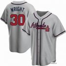 Men's 2023 Braves #30 KYLE WRIGHT Cool Player Jersey Grey