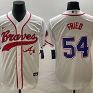 Men's Braves #54 Max Fried Cool Player Jersey White 3