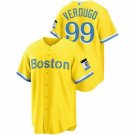 Mens Red sox #99 Alex Verdugo city base Jersey yellow