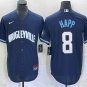 Men's Chicago Cubs #8 Ian Happ Navy City Connect Cool Base Stitched Baseball Jersey