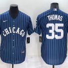 Men's CWS #35 Frank Thomas Navy Cool Base Stitched Jersey