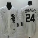 Mens White Sox #24 Yasmani Grandal Cool Base Jersey white