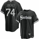 Men's White Sox #74 Eloy Jimenez cool base jersey black