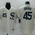 Mens White Sox #45 Michael Jordan field Base Jersey cream