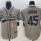 Men's CWS #45 Michael Jordan Cool Base Jersey Grey