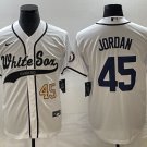 Men's CWS #45 Michael Jordan Cool Base Jersey white