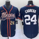Men's Tigers #24 Miguel Cabrera Navy Stitched Player Jersey