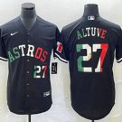 Men's HOU #27 Jose Altuve Number Mexico Black Cool Base Stitched Player Jersey