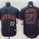 Men's & Youth Astros #27 Jose Altuve Lights Out Baseball Jersey Black 2023