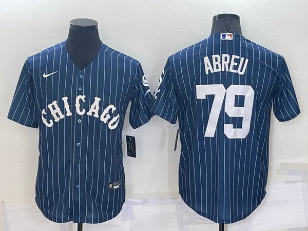 Men's CWS #79 Jose Abreu Navy Cool Base Stitched Jersey