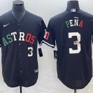 Men's HOU #3 Jeremy Pena Number Mexico Black Cool Base Stitched Player Jersey