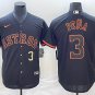 Men's HOU #3 Jeremy Pena Lights Out Black Fashion Cool Base Jersey
