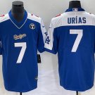 Men's Dodgers #7 Julio Urias Blue Vin Scully Patch Pullover Stitched Jersey