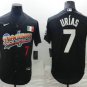 Men's Los Angeles Dodgers #7 Julio Urias Black Cool Base Fashion Jersey