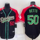 Men's LAD #50 Mookie Betts Number Black Mexican Heritage Culture Night Jersey