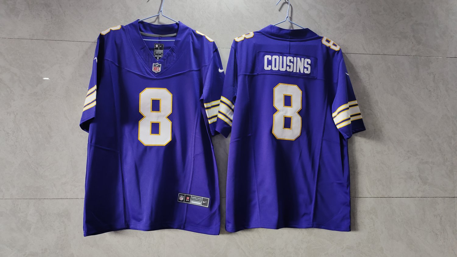 Men's Vikings #8 Kirk Cousins Purple 2023 F.U.S.E Vapor Untouchable Jersey