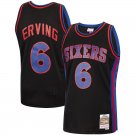 Men's Philadelphia 76ers #6 Julius Erving MN Retro Basketball Jersey Black