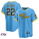 Men's Womens Youth Brewers #22 Christian Yelich Crew City Connect Jersey Powder Blue