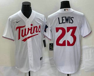 Men's MIN #23 Royce Lewis White Red Cool Base Jersey