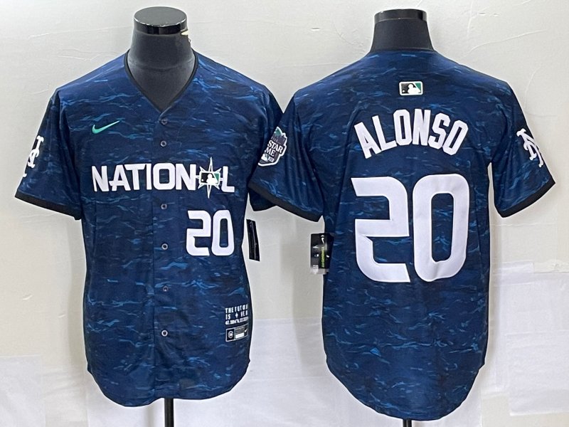 Men's NYM#20 Pete Alonso Number Royal 2023 All Star Cool Player Jersey