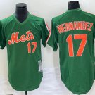 Men's NYM#17 Keith Hernandez Green Mesh Throwback Jersey