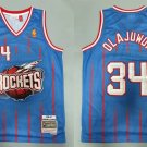 Men's Rockets #34 Hakeem Olajuwon Basketball Jersey Blue