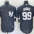 Men's Yankees #99 Aaron Judge Cool Player Pinstripe Jersey Black