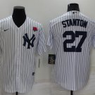 Men's Yankees #27 Giancarlo Stanton White Cool Rose Player Jersey