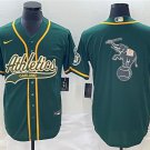 Men's OAK Green Team Big Logo Cool Base Stitched Player Jersey