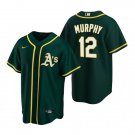 Men's OAK #12 Sean Murphy Green Cool Base Stitched Jersey
