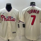 Men's & Youth PHI #7 Trea Turner Cool Player Jersey Cream