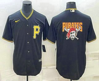 Men's PIT Blank Big Logo Black Stitched Cool Player Jersey