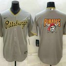 Men's Pittsburgh Pirates Blank Big Logo Grey Stitched Cool Baseball Jersey