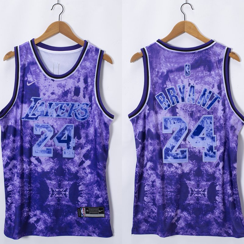 Men's Lakers 24 Kobe Bryant Basketball Jersey Purple 2023 Selected Edition
