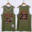 Men's Chicago Bulls #23 Michael Jordan Jersey Green Flight Version