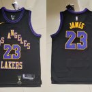 Men's 2023 LA Lakers #23 LeBron James City Basketball Jersey Black