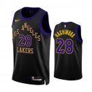 Men's 2023 LA Lakers #28 Rui Hachimura City Basketball Jersey Black