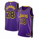 Men's 2023 LA Lakers #28 Rui Hachimura Statement Edition Jersey Purple
