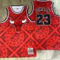 Men's Bulls #23 Michael Jordan Mitchell&Ness AU Jersey Red Paisley