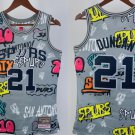 Men's Mitchell & Ness Spurs #21 Tim Duncan Swingman Hot Press Jersey