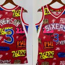 Men's Mitchell & Ness 76ers #3 Allen Iverson Swingman Hot Press Jersey