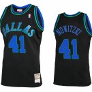 Men's Mitchell&Ness Mavericks #41 Dirk Nowitzki Swingman Stitched Jersey Black