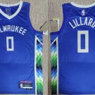 Men's & Kids Milwaukee Bucks #0 Damian Lillard City Basketball Jersey Blue