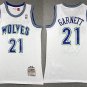 Men's Timberwolves #21 Kevin Garnett White Jersey Mitchell & Ness 1995